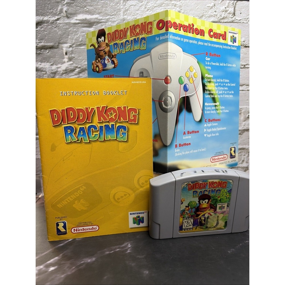 Diddy Kong Racing Nintendo 64 N64 Cartridge Manual Operation Card NUS-NDYE-USA